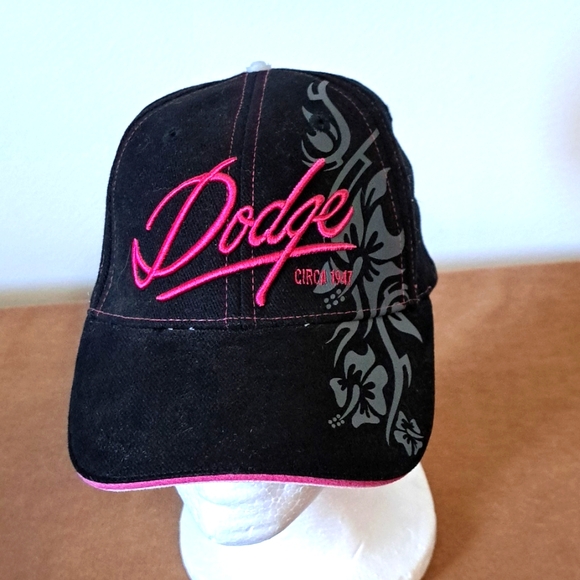 Dodge Girl Pink Embroidered Hat Circa 1947 adjustable cap. - Picture 1 of 6